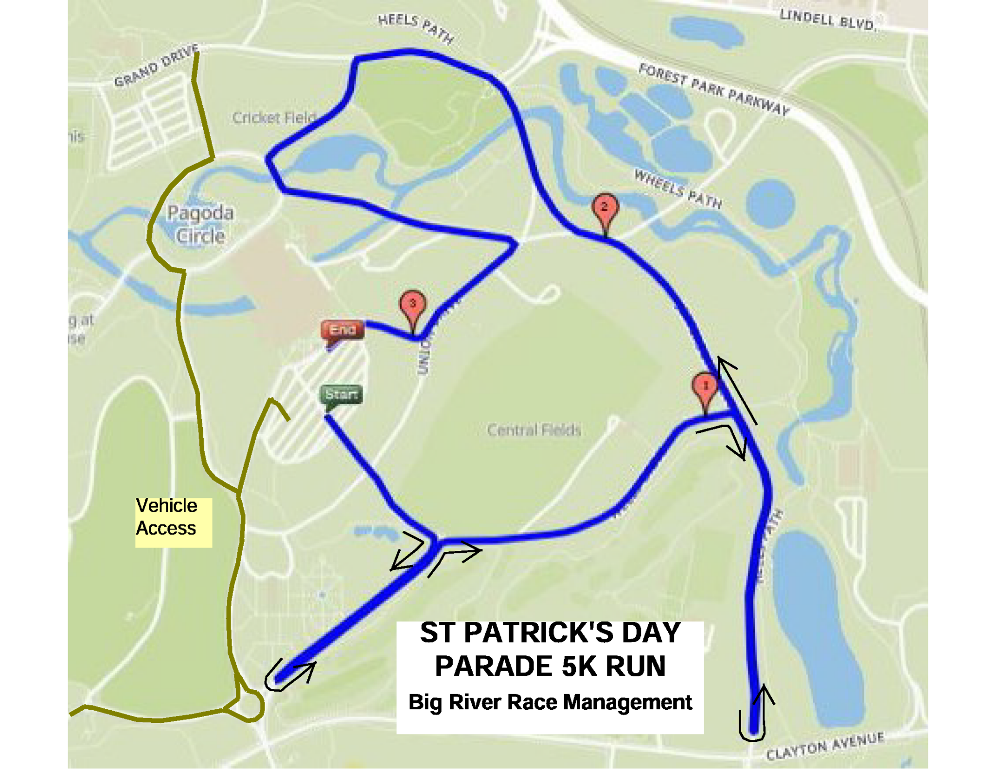 Run Route St. Patrick's Day Parade Run